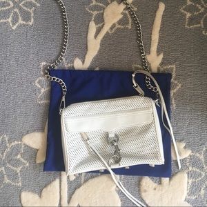 White perforated Rebecca Minkoff M.A.C. crossbody